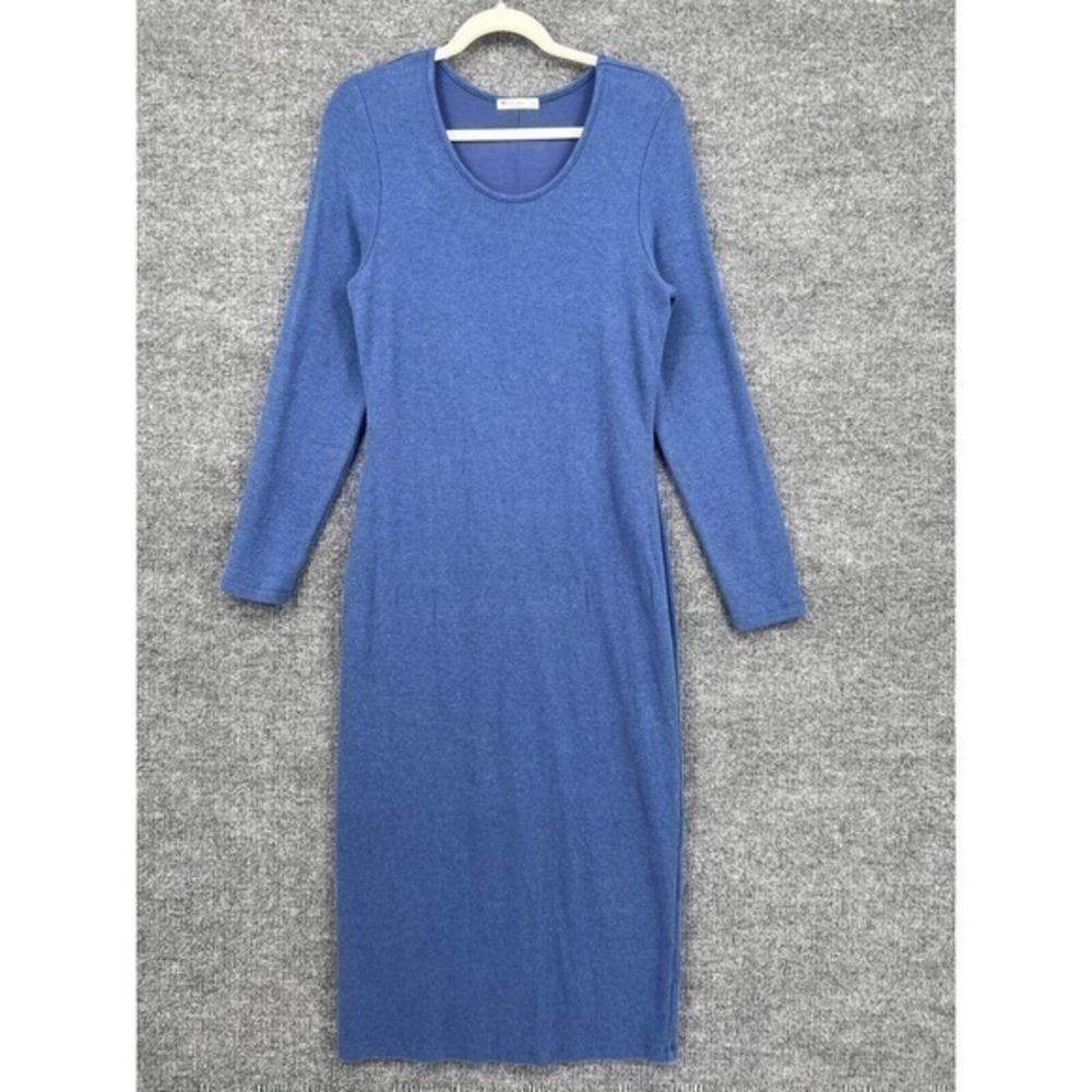 Marine Layer Lexi Sweater Dress Womens XL Blue Ribbed Long Sleeve Bodycon Lined